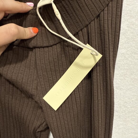 James Street Co Pants Womens Small Brown Ribbed Flare Split Hem Tencel Spandex - Picture 7 of 9